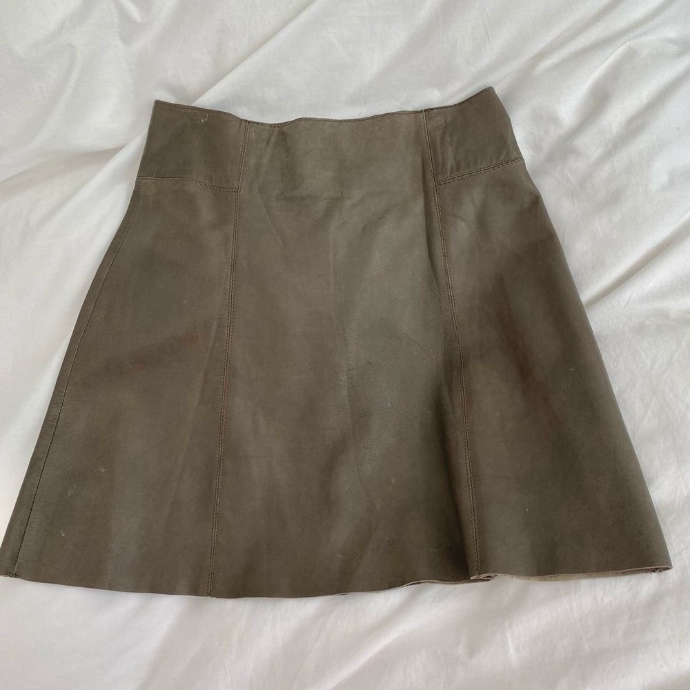 Zara Faux Leather Grey Skirt (Small)